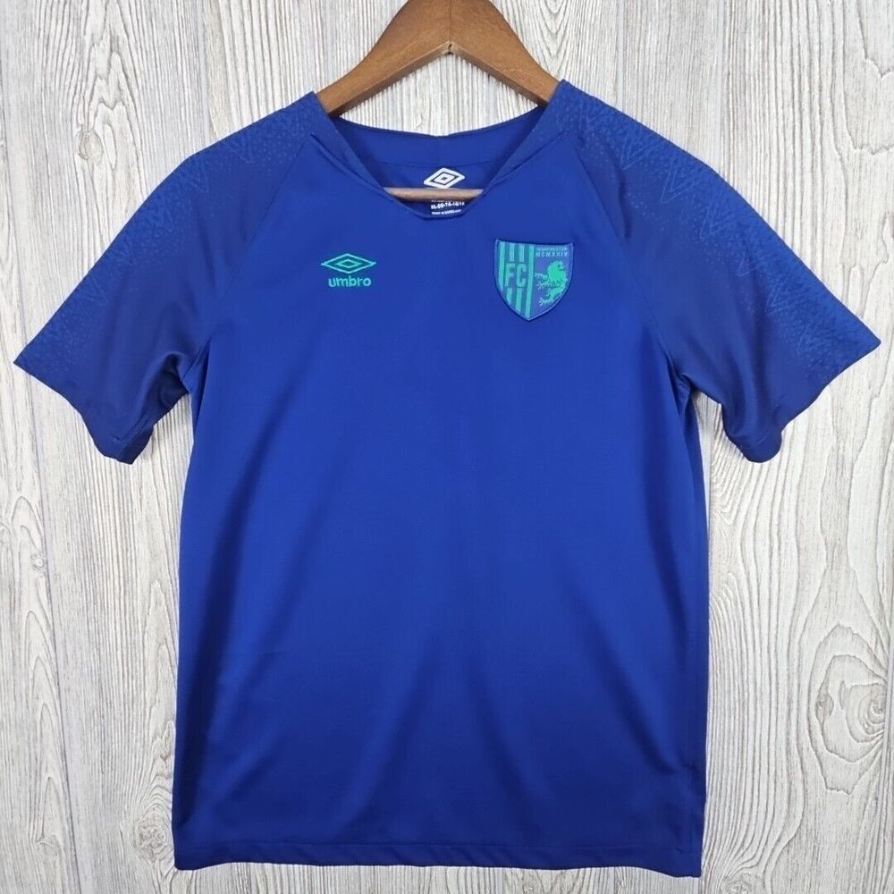 Umbro‎ Manchester MCMXXIV FC Jersey Youth XL Blue Short Sleeve Soccer Football